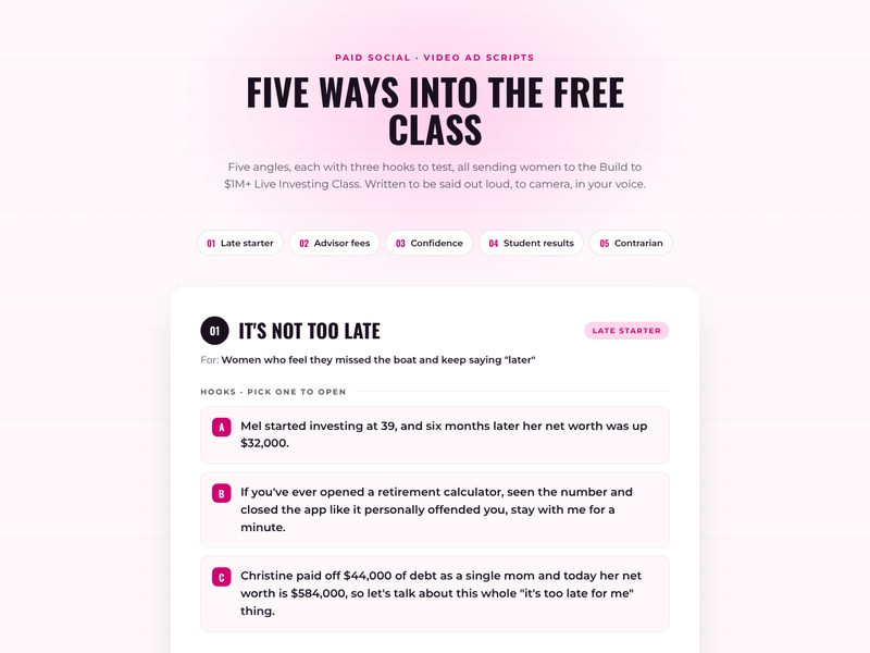 Ad scripts preview
