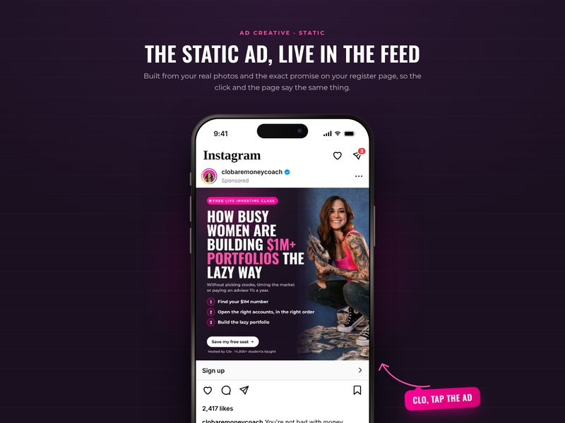 Static ad preview